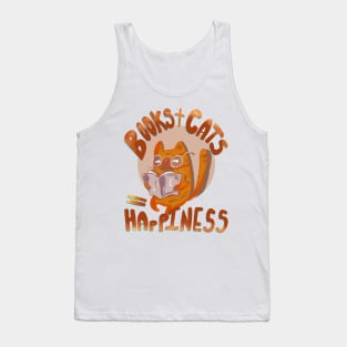 Books and Cats Equal Happiness T-shirt Tank Top